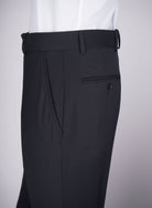 Regular Plain Trousers - HerrWidman -#color_navy