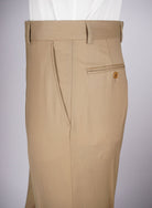 Regular Plain Trousers - HerrWidman -#color_beige