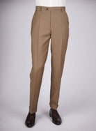 Regular Plain Trousers - HerrWidman -#color_golden-beige