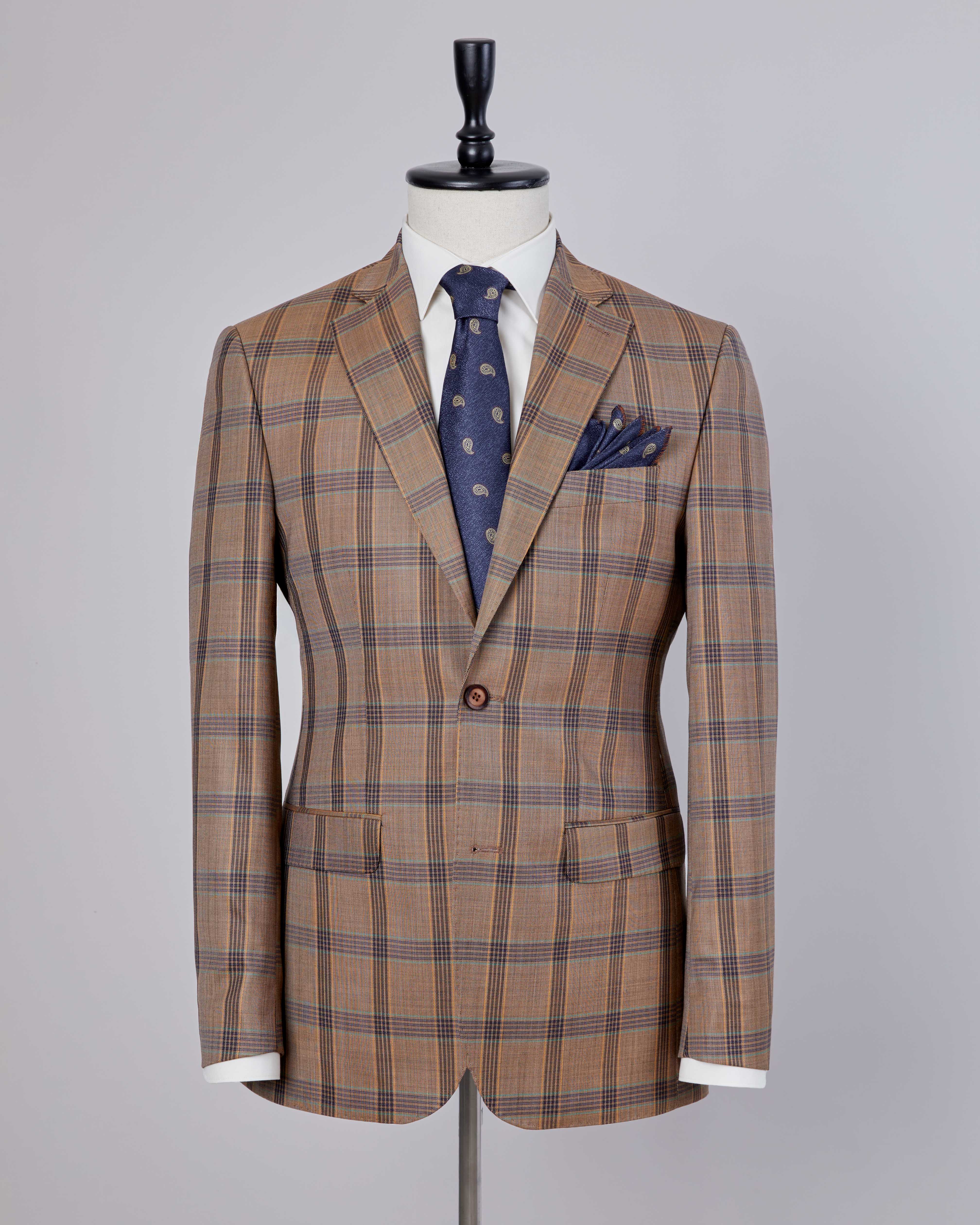 Brown Two Button Checked Jacket – HerrWidman