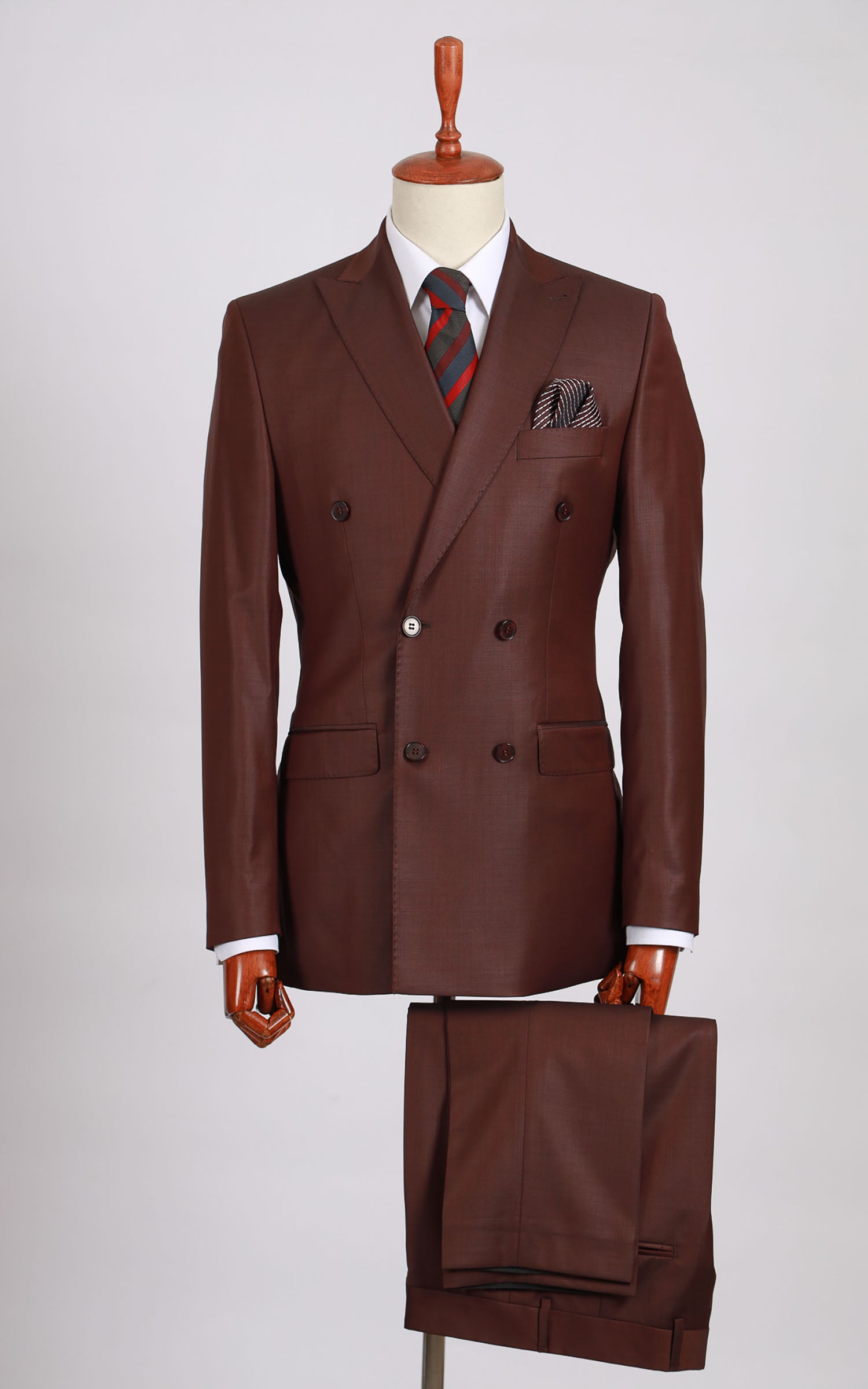Maroon Double Breasted Wool Suit HerrWidman