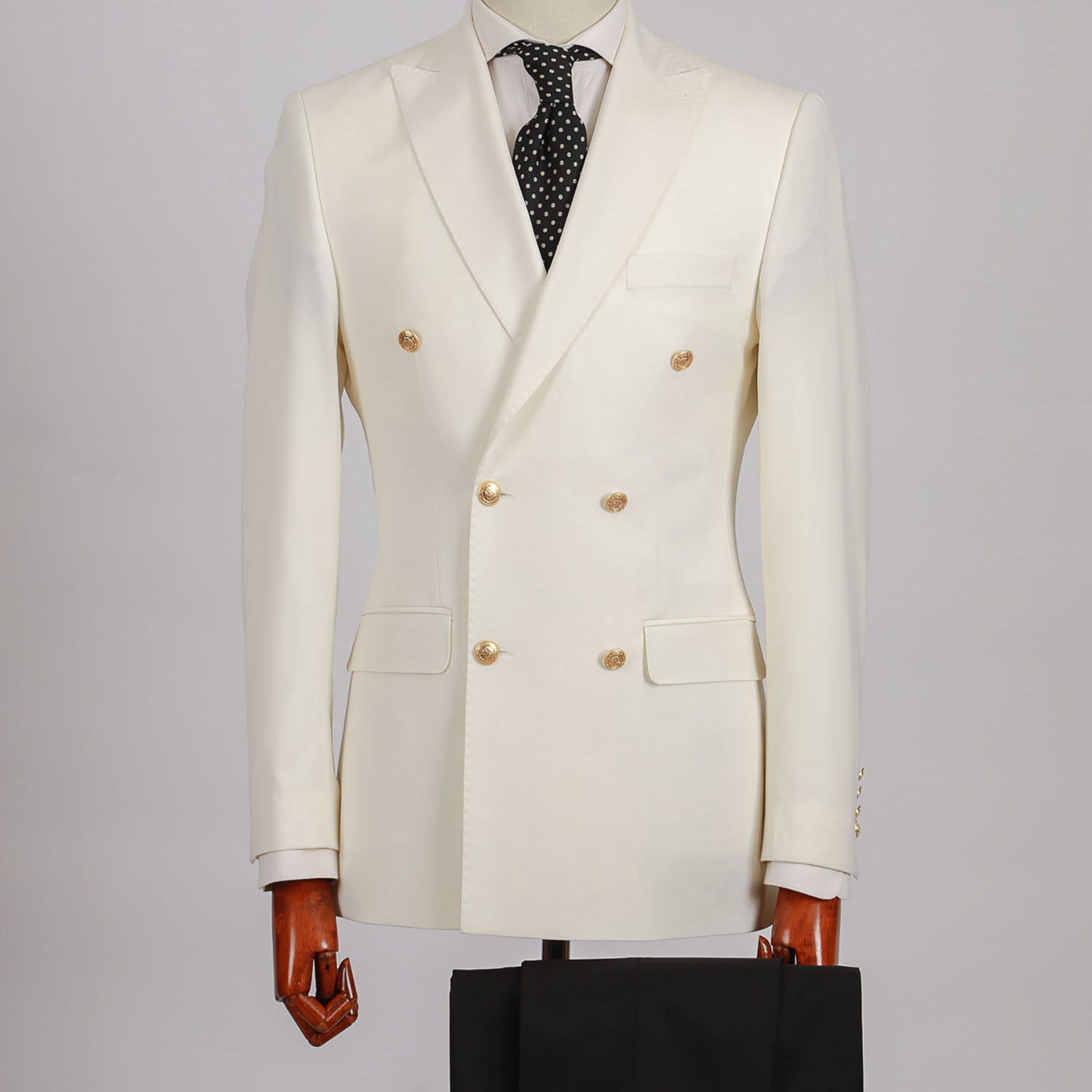 Mid-Slim Double Breasted Plain Wool Jacket