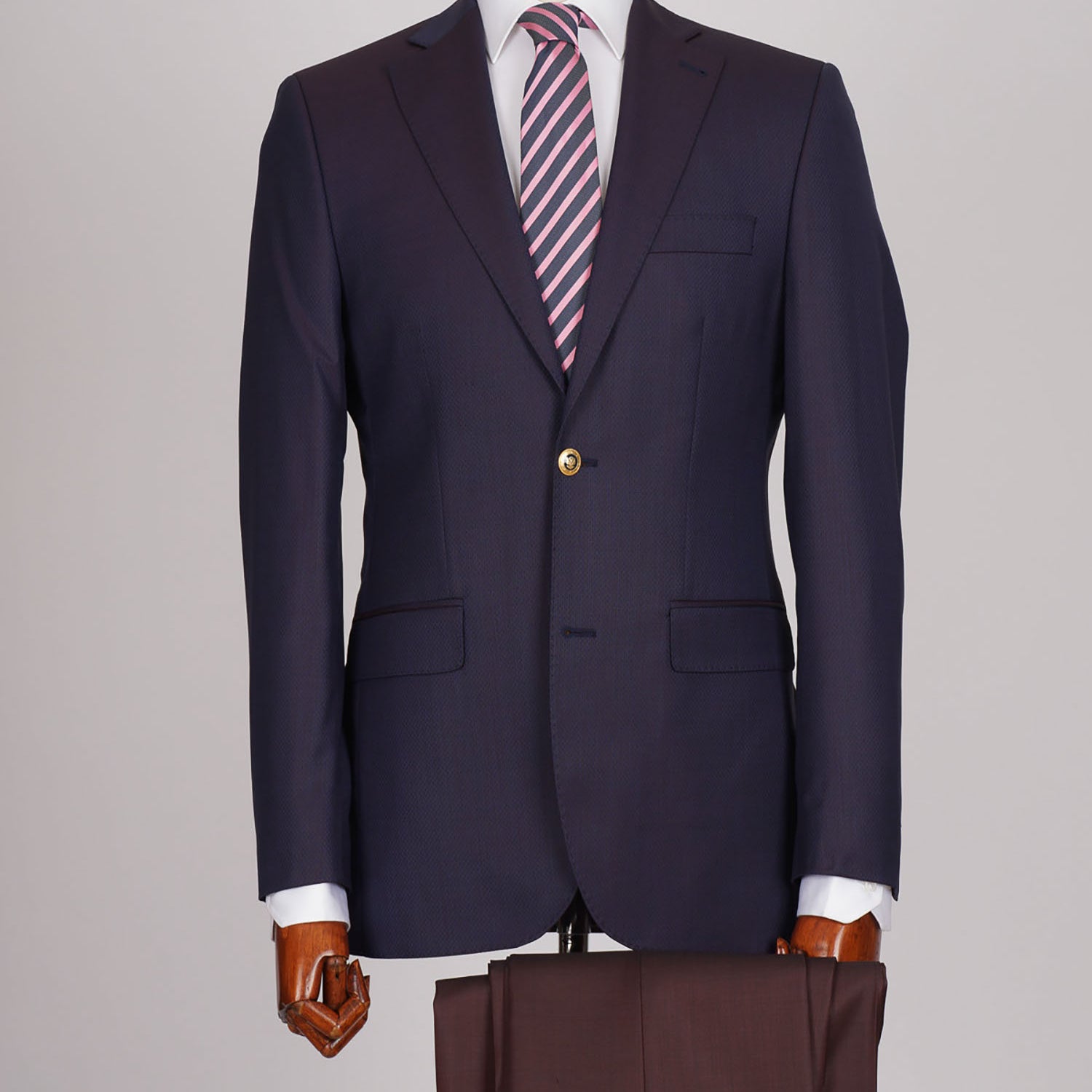 Mid-Slim Two Button Wool Jacket in Micro Pattern
