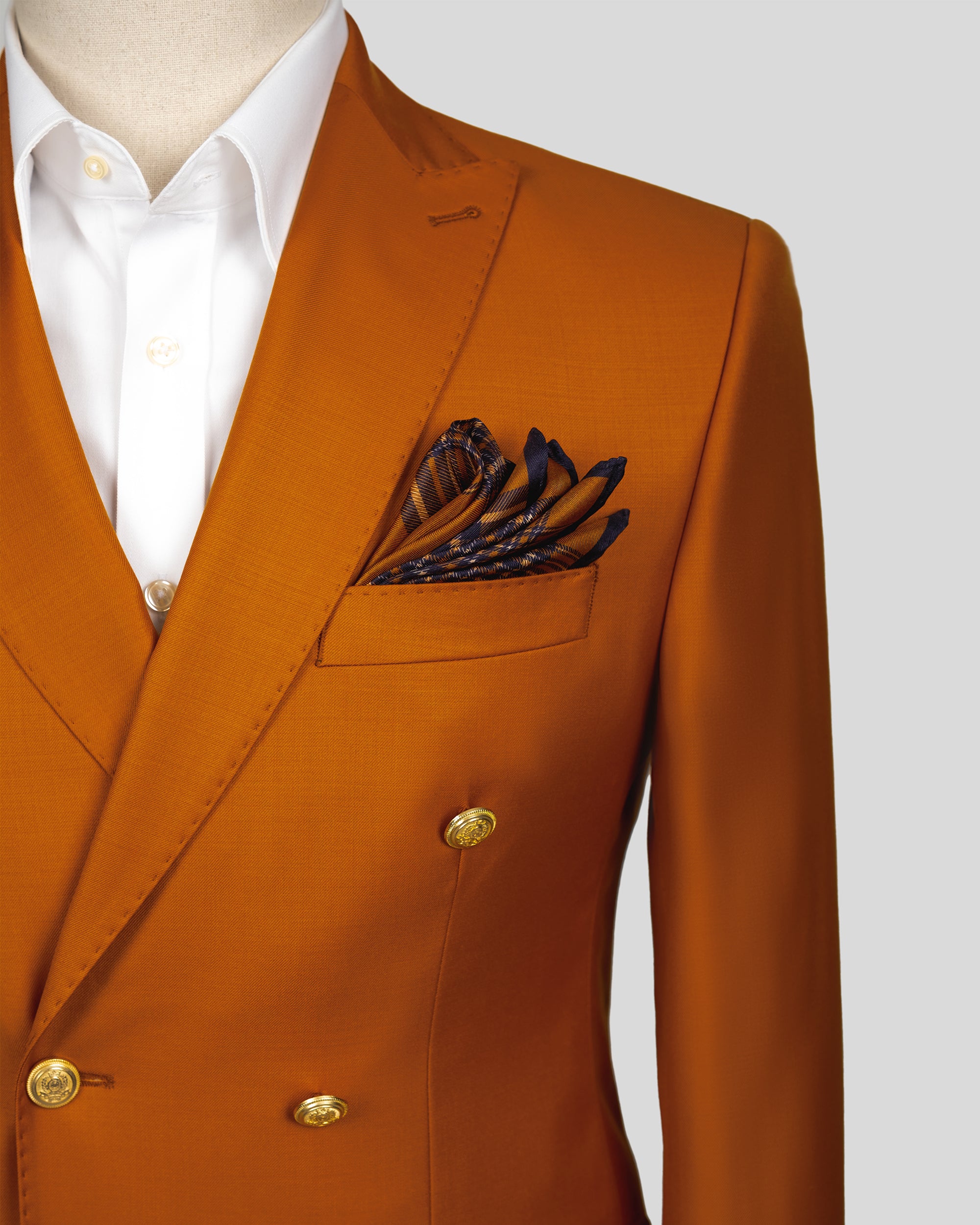 Orange Double Breasted Plain Wool Jacket – HerrWidman
