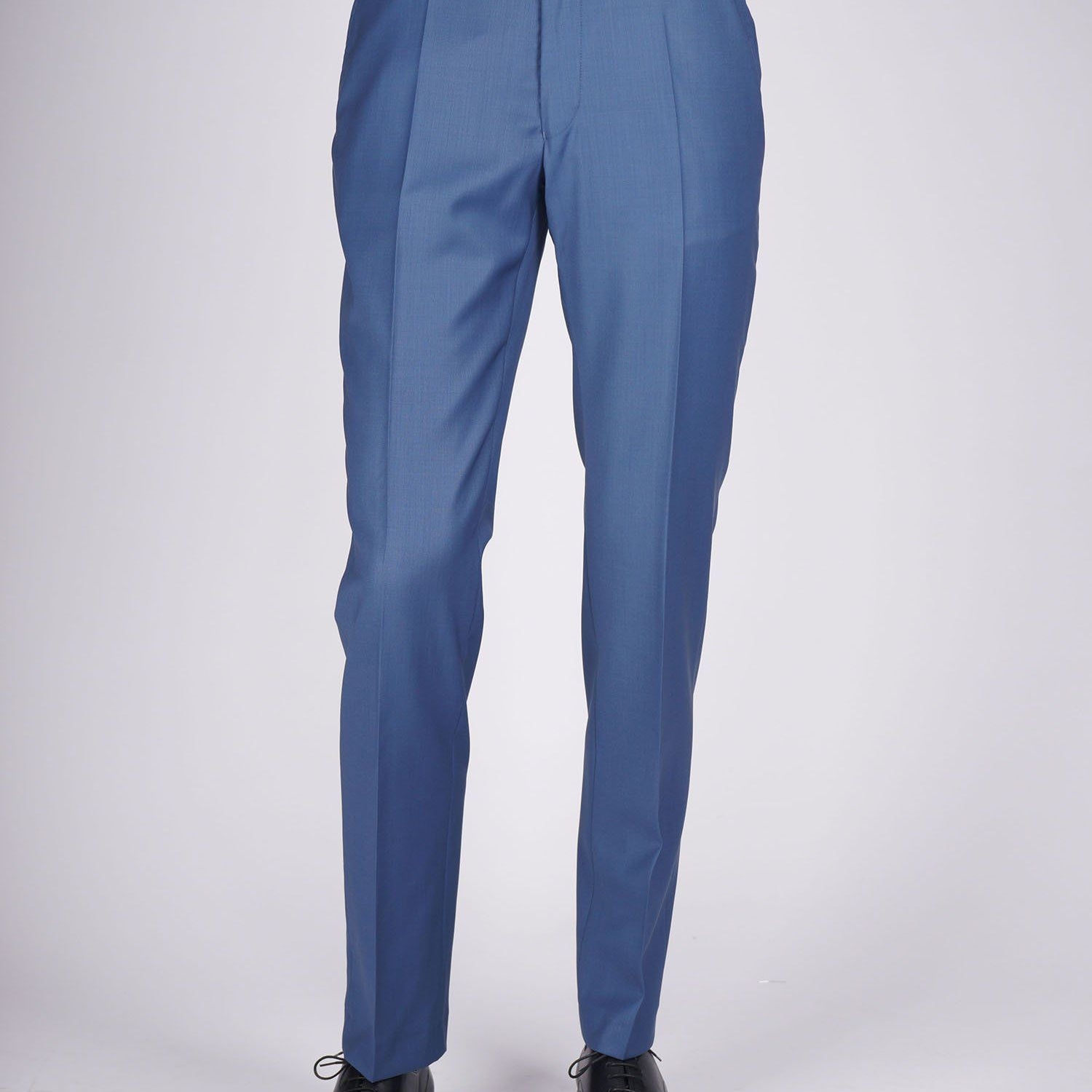 Regular Plain Trousers - HerrWidman -#color_sky-blue