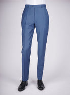 Regular Plain Trousers - HerrWidman -#color_sky-blue