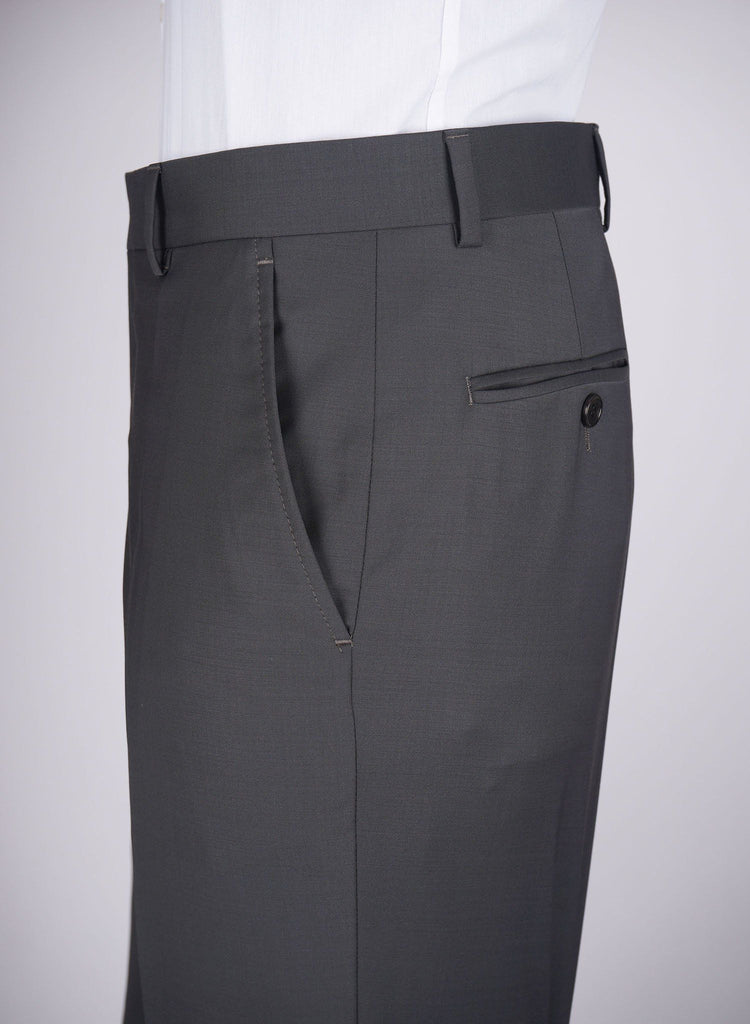 Regular Plain Trousers - HerrWidman -#color_dark-grey