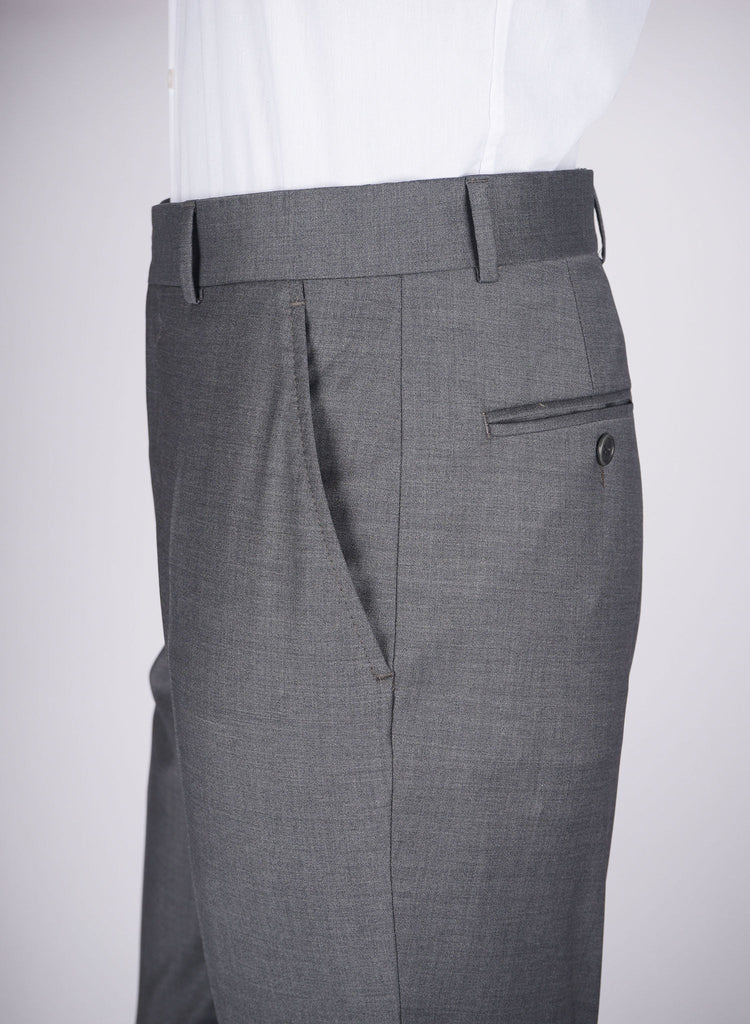 Regular Plain Trousers - HerrWidman -#color_grey