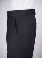 Mid-Slim Wool-Poly Plain Trousers - HerrWidman -