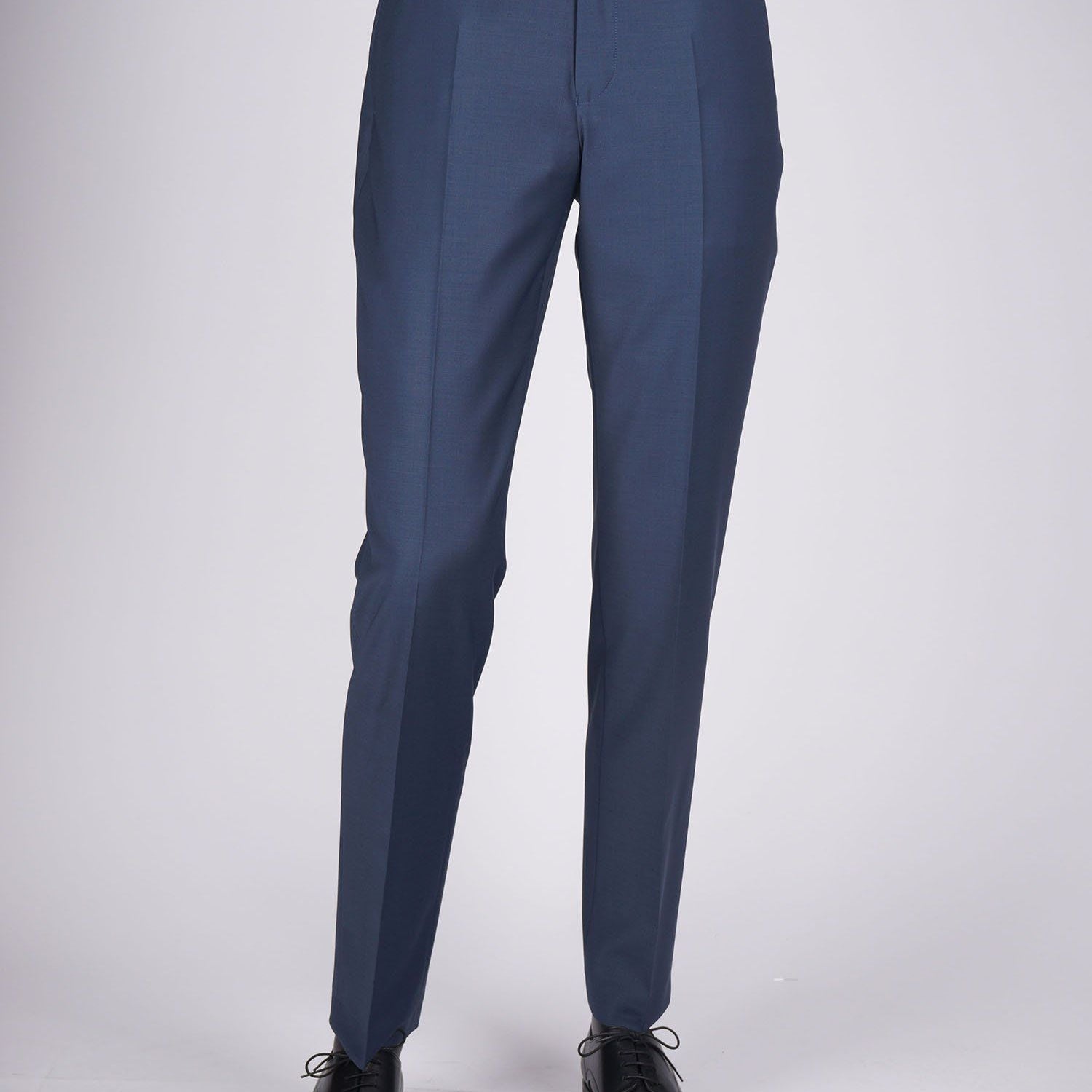 Regular Plain Trousers - HerrWidman -#color_blue