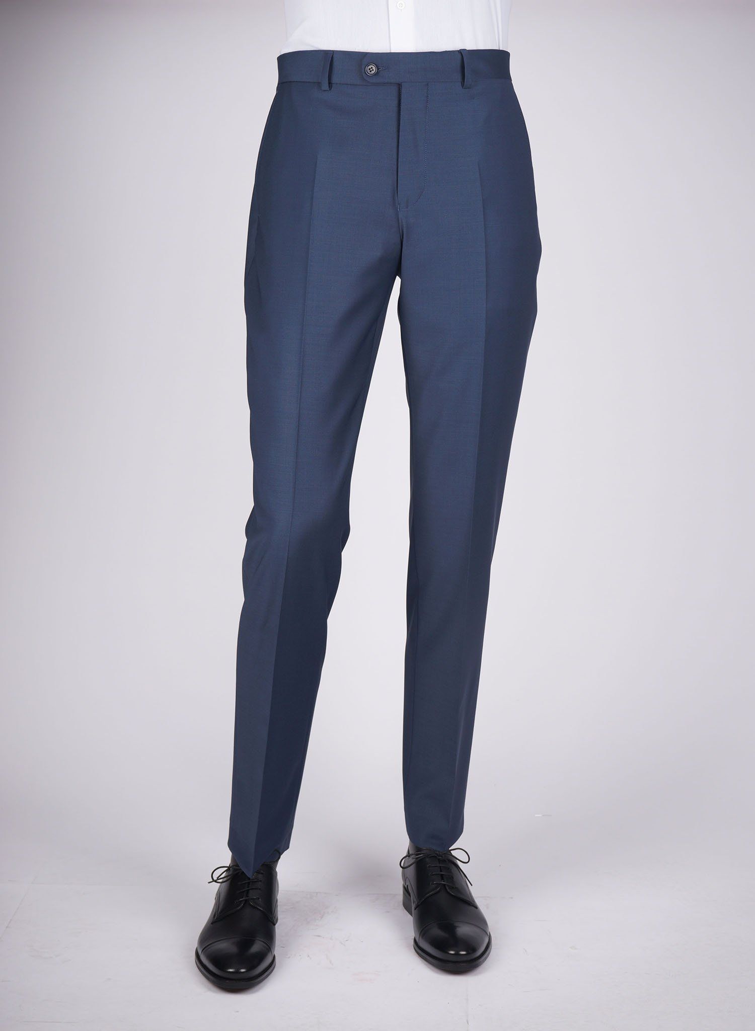 Regular Plain Trousers - HerrWidman -#color_blue