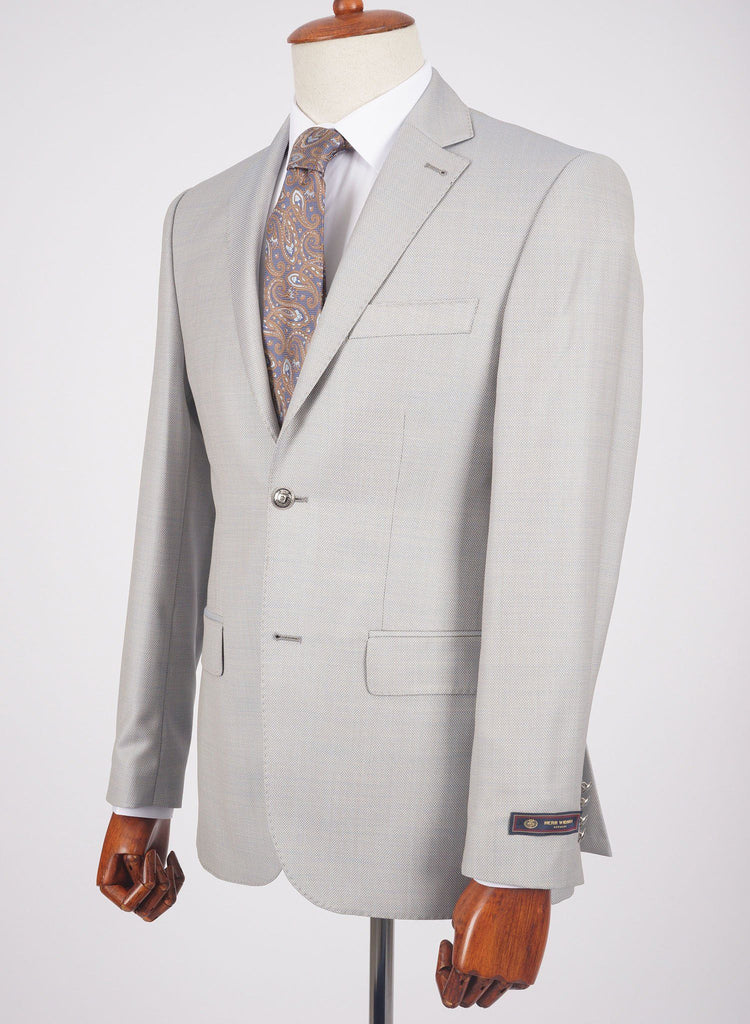 Mid-Slim Two Button Wool Jacket in Micro Pattern - HerrWidman -#color_light-blue