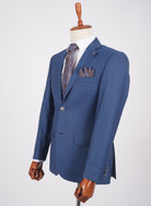 Mid-Slim Two Button Wool Jacket in Micro Pattern - HerrWidman -#color_royal-blue