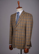 Mid-Slim Two Button Wool Jacket in Checked Pattern - HerrWidman -#color_beige