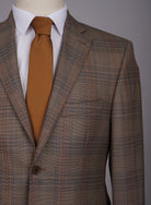 Mid-Slim Two Button Wool Jacket in Checked Pattern - HerrWidman -#color_taupe-beige
