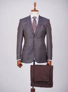 Mid-Slim Two Button Wool Jacket in Micro Pattern - HerrWidman -#color_lilac