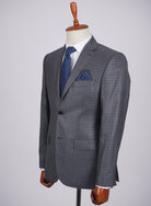 Mid-Slim Two Button Wool Jacket in Micro Checked Pattern - HerrWidman -#color_grey