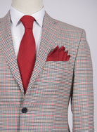 Mid-Slim Two Button Wool Jacket in Micro Checked Pattern - HerrWidman -#color_off-white